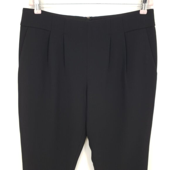 J. Crew City Fit Pleated Dress Pants 12 Tapered Leg Ankle High Rise Waist Black - Picture 3 of 8